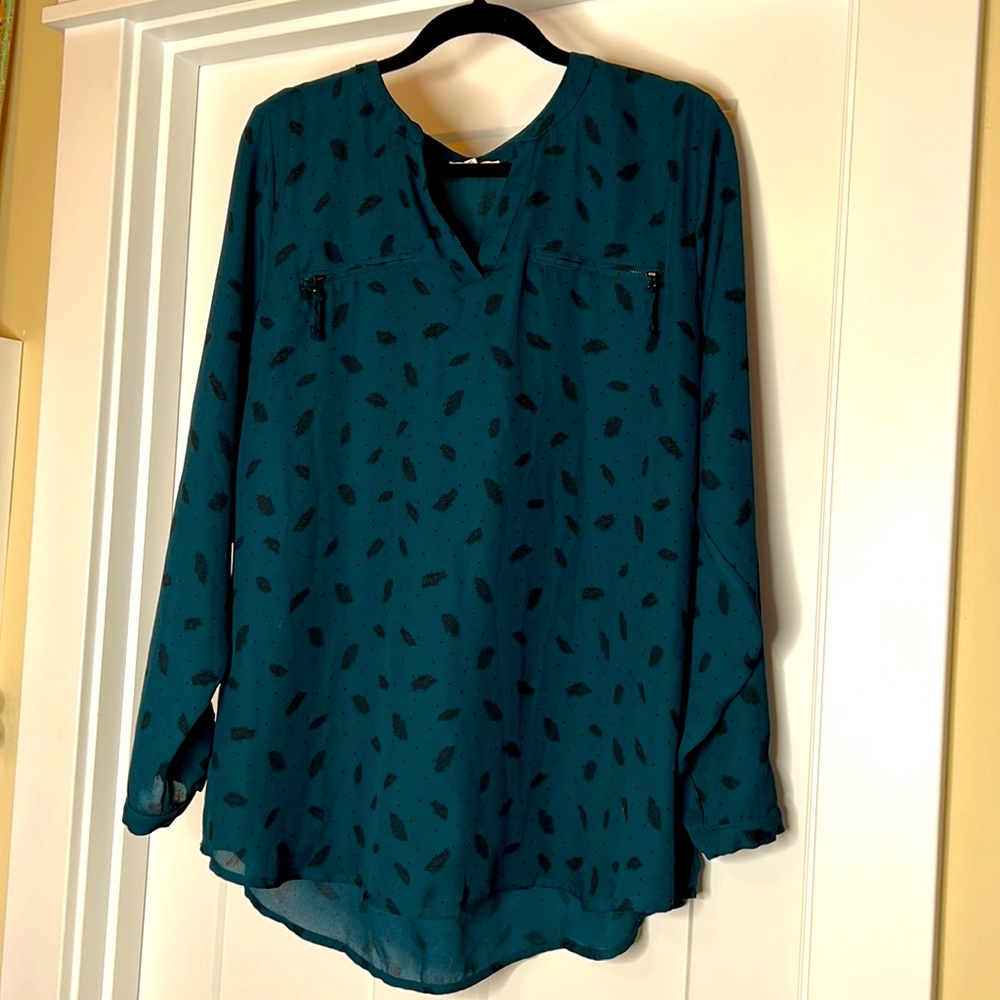 Maurice’s XL Blouse Lightweight Dark Teal Green